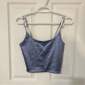 Elegant Blue Satin Cami Top